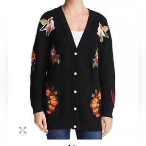 AQUA Embroidered Patch Cardigan